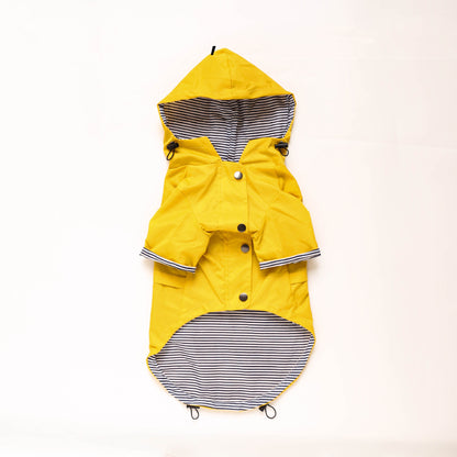 Windproof Retro Padded Dog Raincoat for All Weather