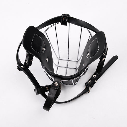 Genuine Leather Dog Muzzle for Bark Control