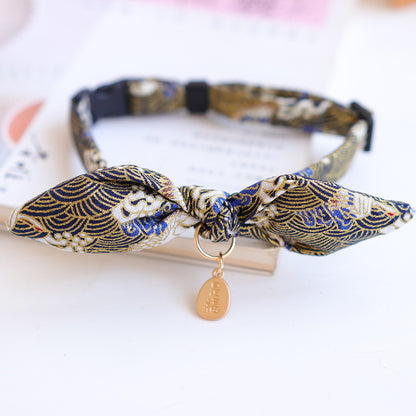 New Year's Bow Tie Collar with Bell for Pets