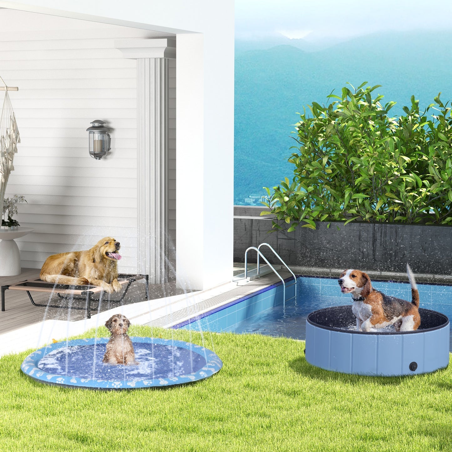Foldable Dog Pool Pet Swimming Tub