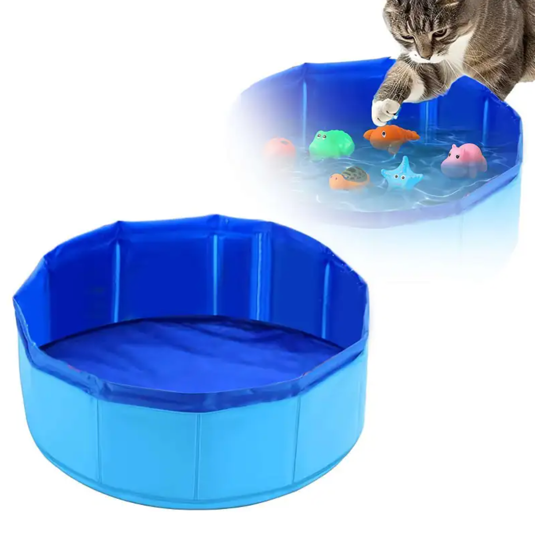 Foldable Pet Pool with Vinyl Toys