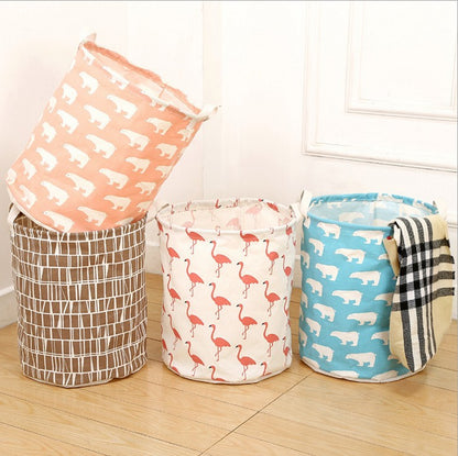 Large Waterproof Cotton Linen Toy Storage Bin