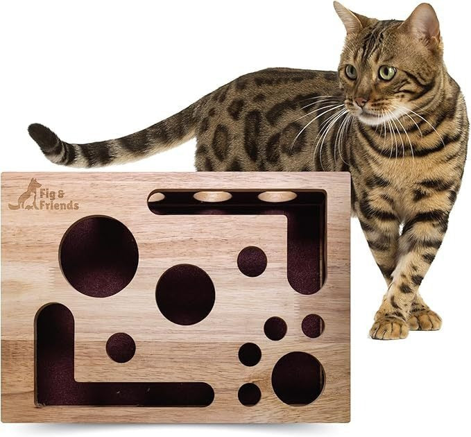 Solid Wood Maze Cat Toy
