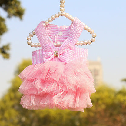 Striped Suspender Skirt for Dogs