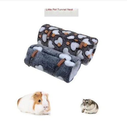 Cozy Winter Tunnel Bed for Small Pets and Hamsters