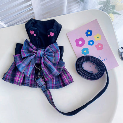 K Skirt Pet Dog Clothes with Rope for Small Dogs