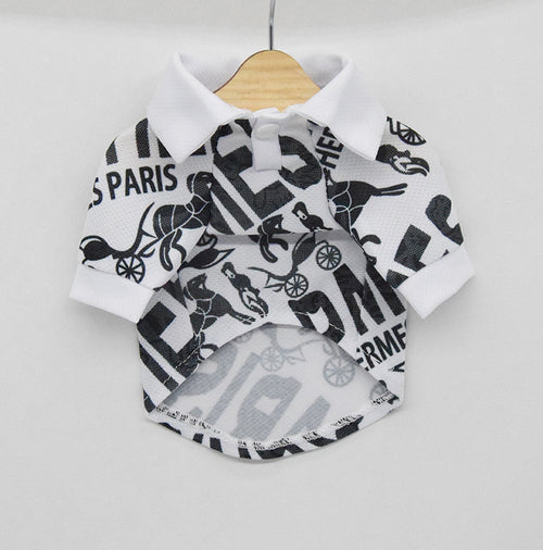 Trendy Brand Printed Mesh Dog Polo Shirt for Summer