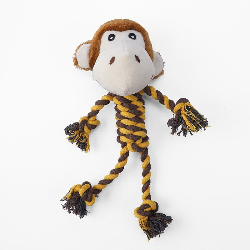 Amazon Plush Dog Toy with Cotton Rope - Cute Animal Design
