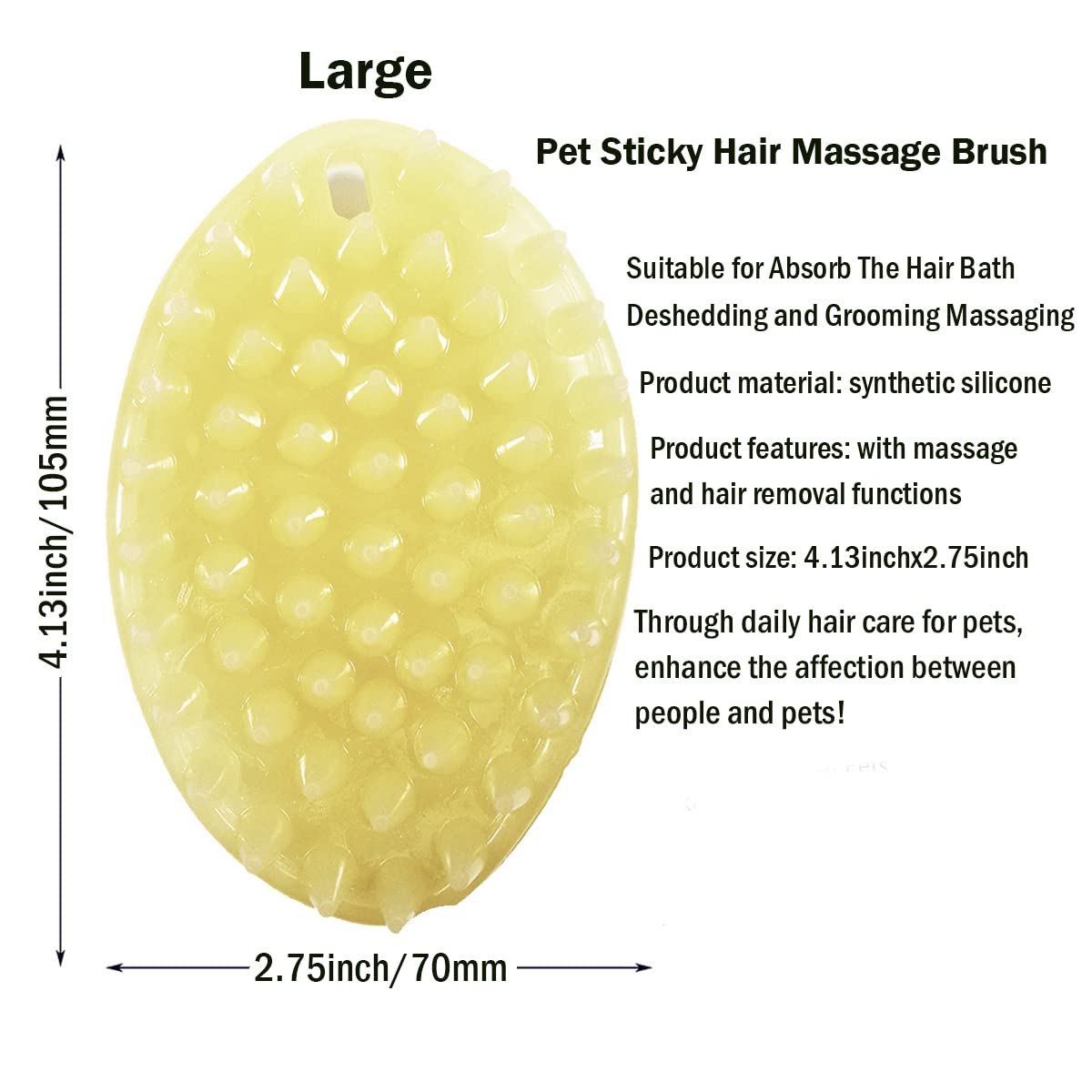 Pet Massage Brush for Dogs and Cats with Soft Silicone