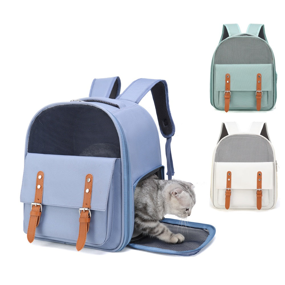 Scratch-Resistant Portable Pet Backpack for Cats and Dogs