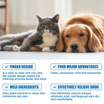 Yegbong Pet Cleaning Finger Wipes for Ear Care