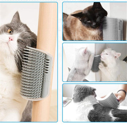 Cat Self Groomer Wall Corner Massage Comb with Catnip