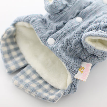2020 Fall Winter Pet Dog Clothes - Plaid Design