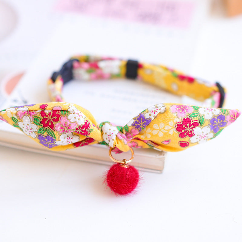 New Year's Bow Tie Collar with Bell for Pets