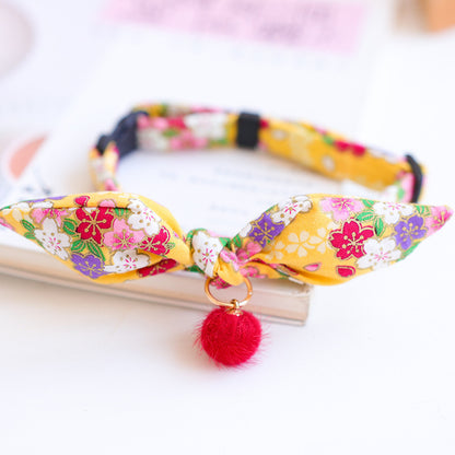 New Year's Bow Tie Collar with Bell for Pets