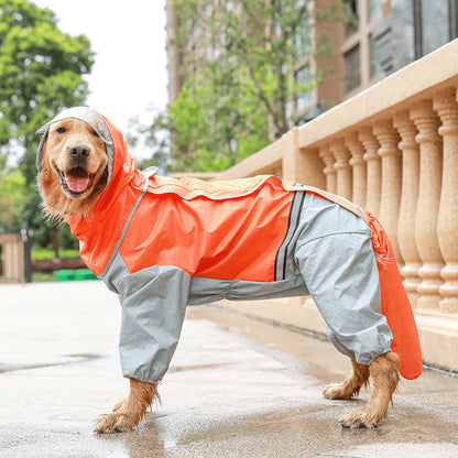 Golden Retriever Waterproof Raincoat for Big Dogs