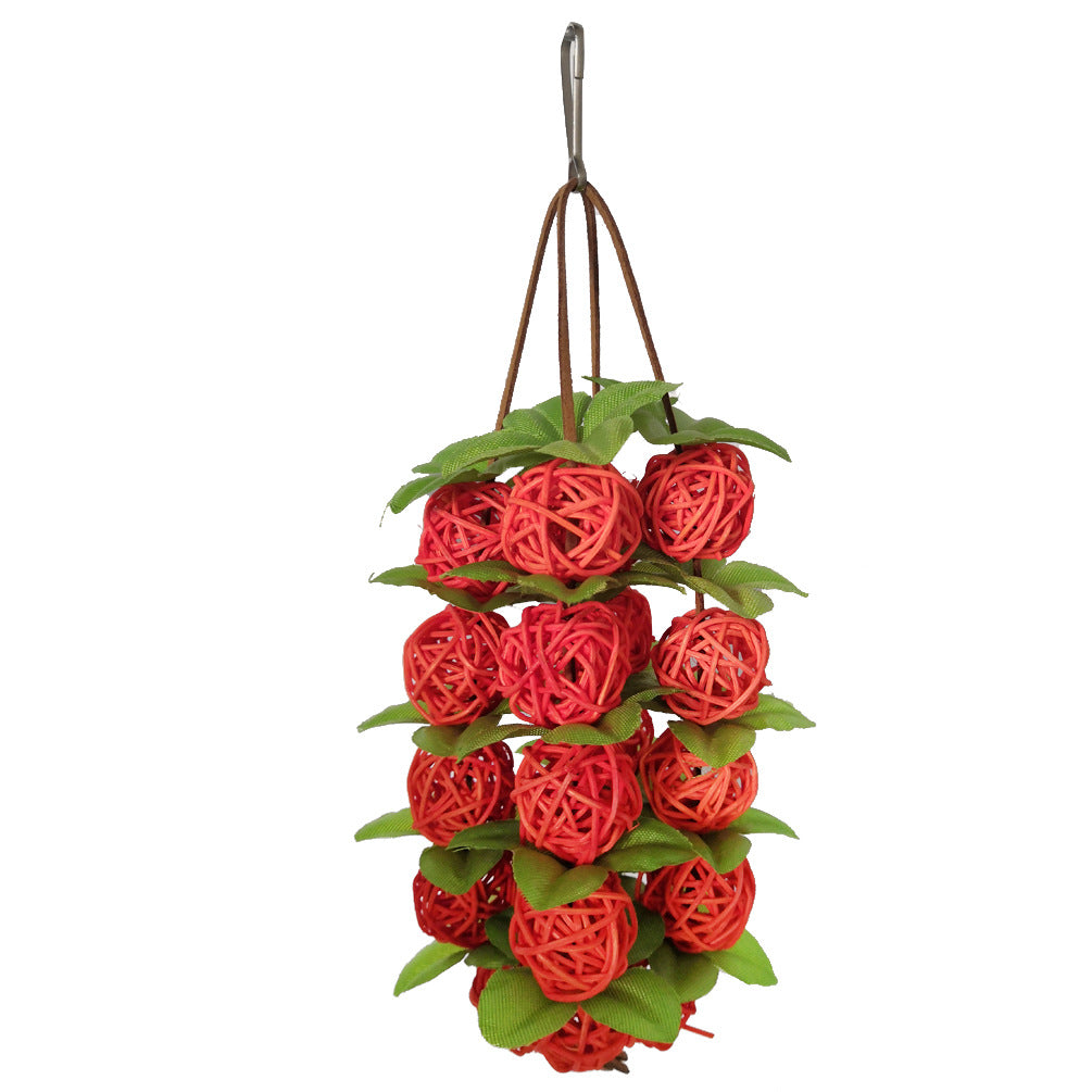 Colorful Rattan Ball Chewing Toy for Parrots