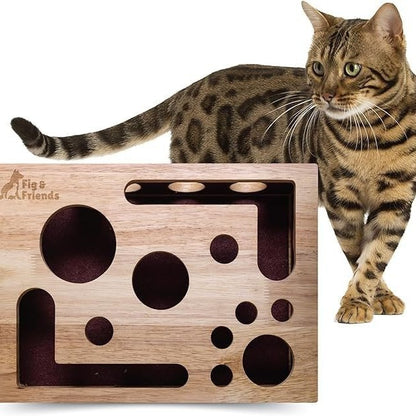 Solid Wood Maze Cat Toy