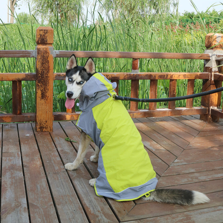 Color Block Big Dog Raincoat - Outdoor Breathable Jacket