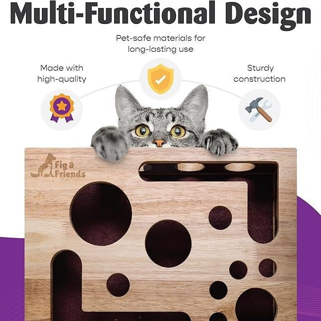 Solid Wood Maze Cat Toy