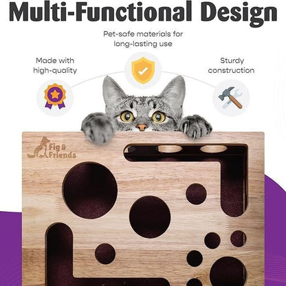 Solid Wood Maze Cat Toy