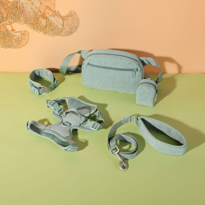 Mint Green Pet Dog Vest Harness & Collar Set
