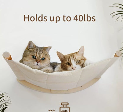 Wooden Wall Mounted Cat Shelf