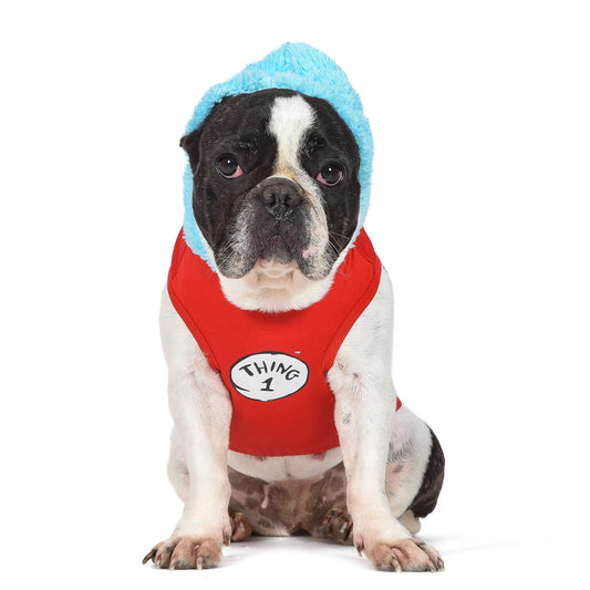 Dr. Seuss for Pets The Cat in The Hat: Halloween Thing 1 Costume - Small | Funny Halloween Costumes for Dogs Officially Licensed Dr. Seuss Dog Halloween Costume (FF25927)