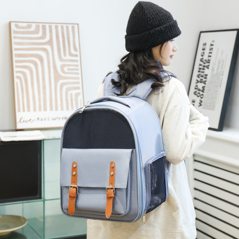 Scratch-Resistant Portable Pet Backpack for Cats and Dogs