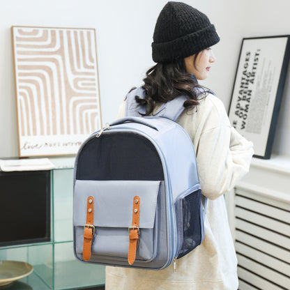 Scratch-Resistant Portable Pet Backpack for Cats and Dogs