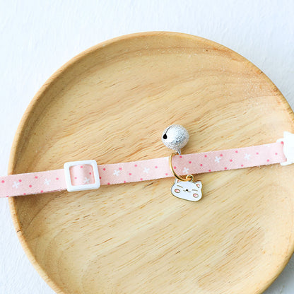 Cute Cat Dog Collar with Silver Bell Anti-Lost Tag