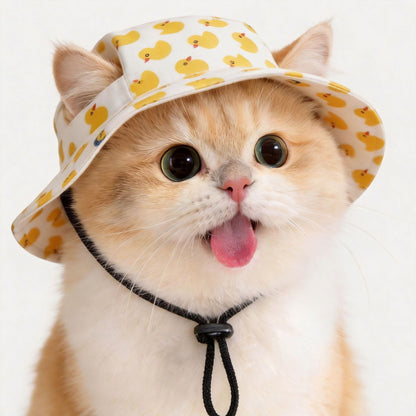 Dog Bucket Hat with Ear Holes Adjustable for Pets