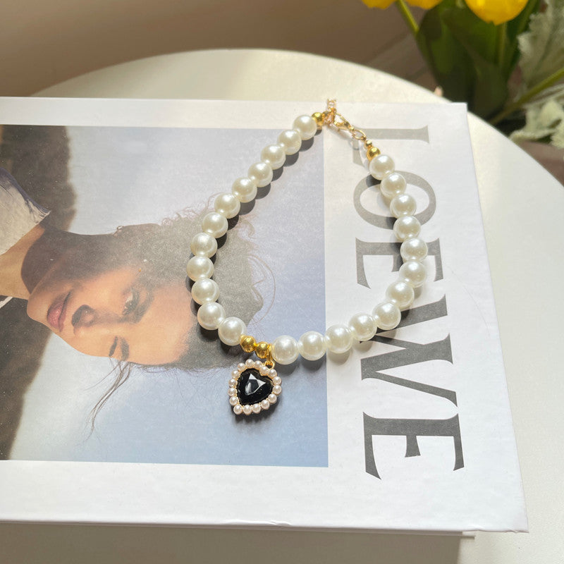 Retro Love Crystal Pendant Necklace for Pets