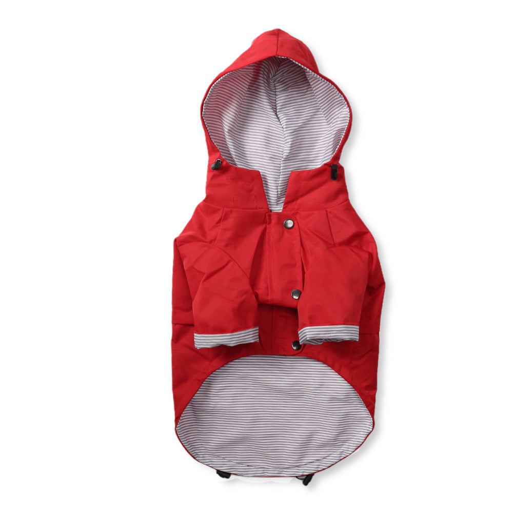 Windproof Retro Padded Dog Raincoat for All Weather