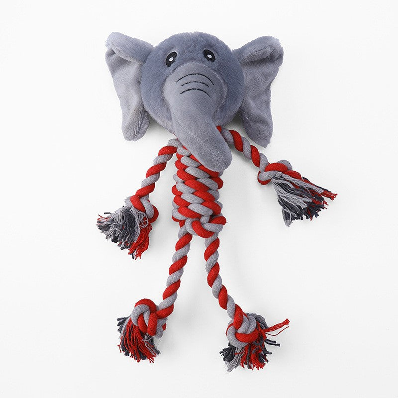 Amazon Plush Dog Toy with Cotton Rope - Cute Animal Design