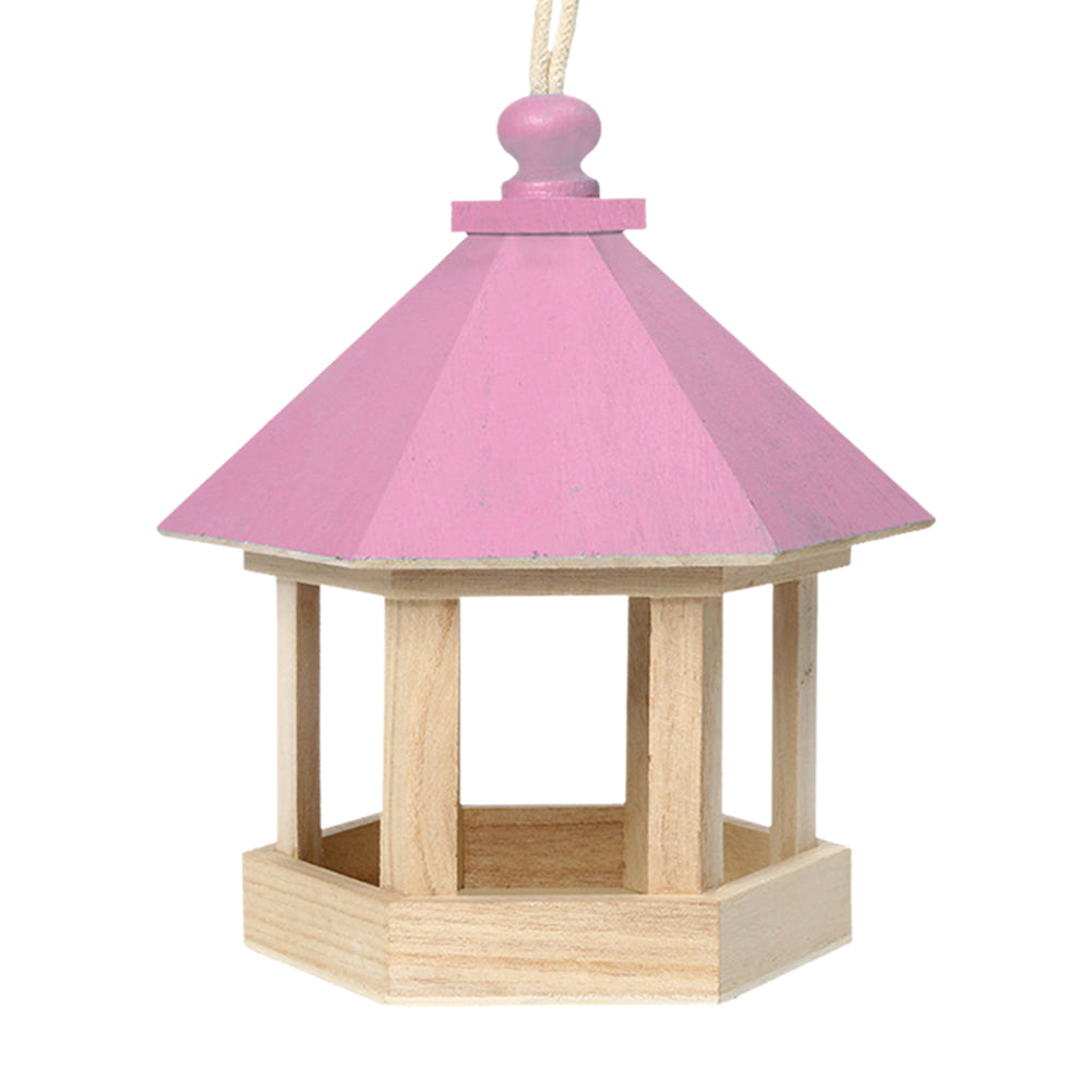 Wooden Bird Feeder and Water Dispenser for Garden Decor