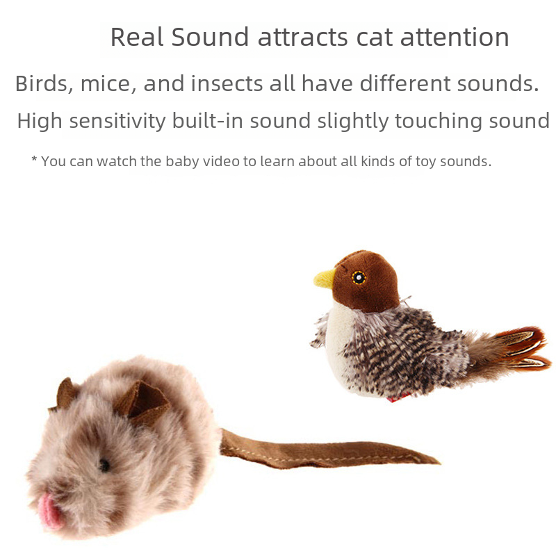 Gigwi Realistic Sound Toys for Cats (Bird, Mouse, Hedgehog)