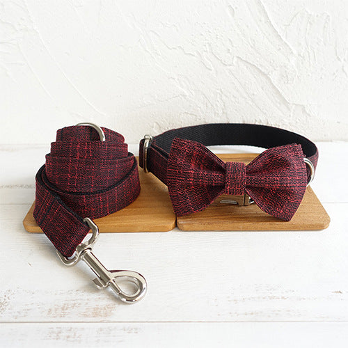 Dog Pen and Bowknot Leash Traction Set for Pets