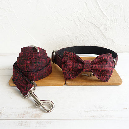 Dog Pen and Bowknot Leash Traction Set for Pets