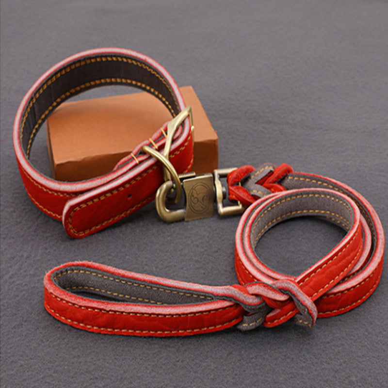 First Layer Cowhide Leash Set for Pets