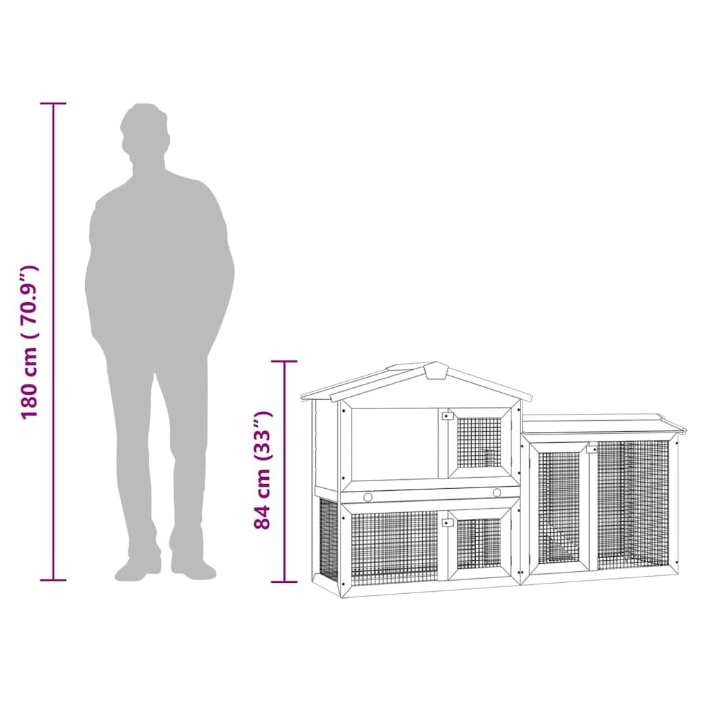 Large Rabbit Hutch with Ramp